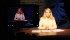 Christina Paschyn anchoring for an Azimuth Media production